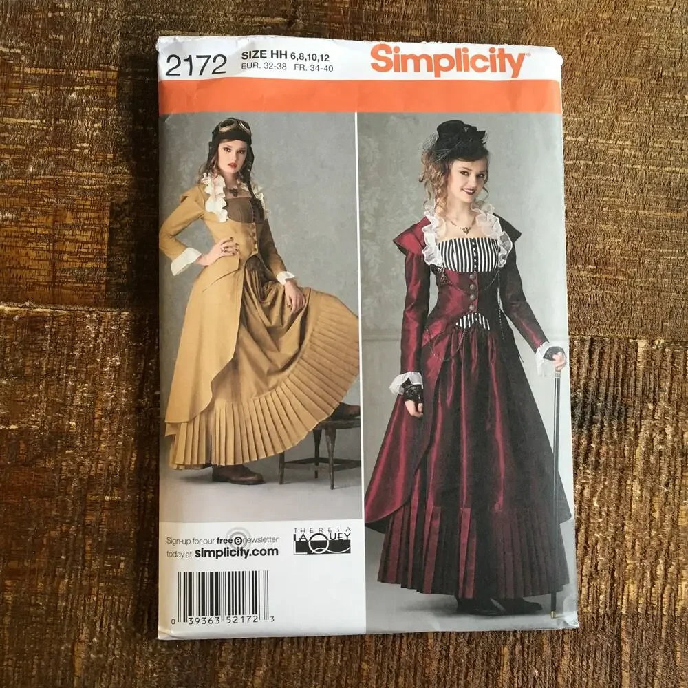 Simplicity Sewing Pattern 2172 Victorian Steampunk Skirt Bustier Coat 6-12 UNCUT